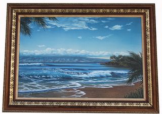 Fenske, Hawaiian Coastal Painting with Palm Trees