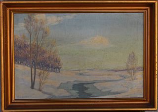 Ben Hallberg (20th C.) Winter Landscape