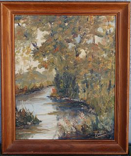 Signed, Impressionist River Landscape