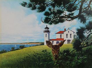 Dennis Lyall (B. 1946) "Admiralty Head Lighthouse"