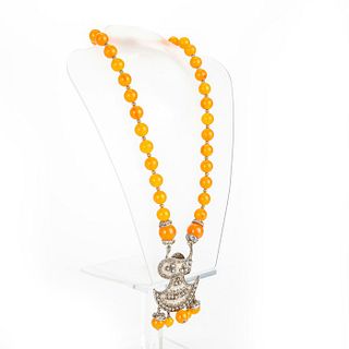 KENNETH LANE TIBETAN STYLE BEAD AND PENDANT NECKLACE