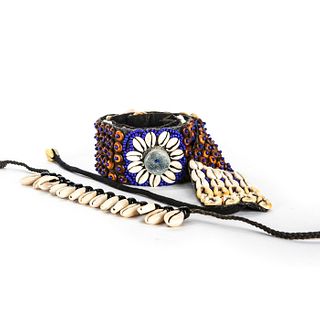 VINTAGE ETHNIC COWRY SHELL BELT, NECKLACE