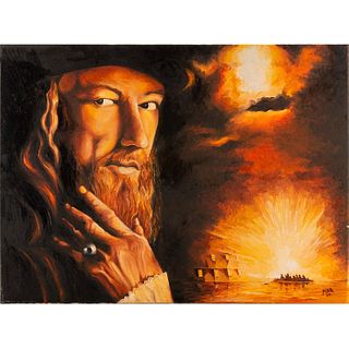 INSPIRED CAPTAIN BARBOSSA PIRATES OF THE CARIBBEAN PAINTING