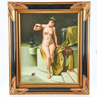 STANDING NUDE WOMAN PAINTING, SIGNED