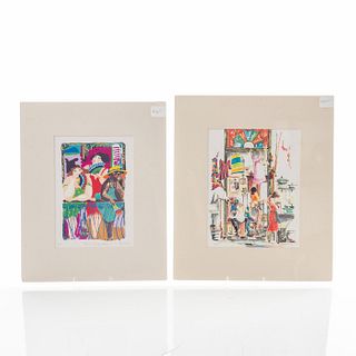 TWO PRINTS BY AGUSTIN GAINZA, LIFE IN CUBA