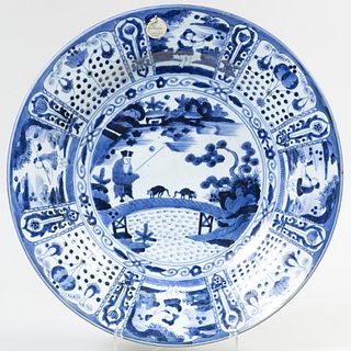 Japanese Arita Blue and White Porcelain Charger