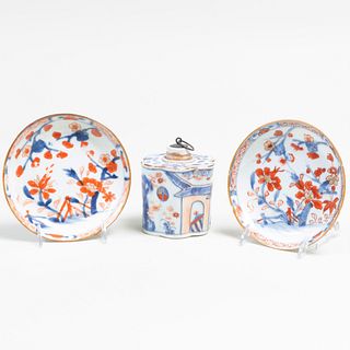 Three Japanese Imari Porcelain Objects