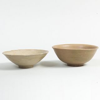 Two Chinese Celadon Glazed Porcelain Bowls