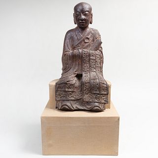 Chinese Cast Iron Figure of Lohan or Arhat