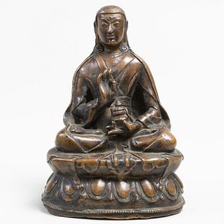 Tibetan Bronze Figure of Buddha as a Lama