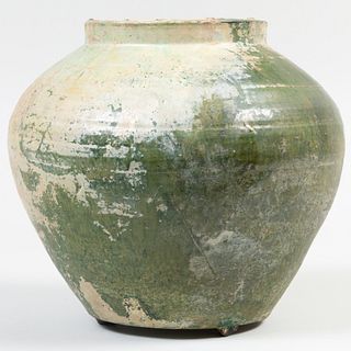 Green Glazed Pottery Jar