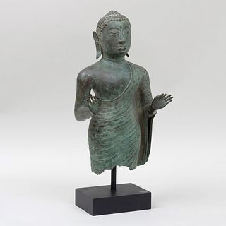 Bronze Sculpture of a Standing Figure, Probably Thai