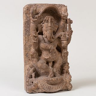 Indian Carved Stone Figure of Ganesh