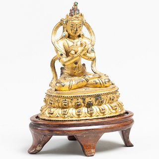 Tibetan Vajadhara Gilt Bronze Diety