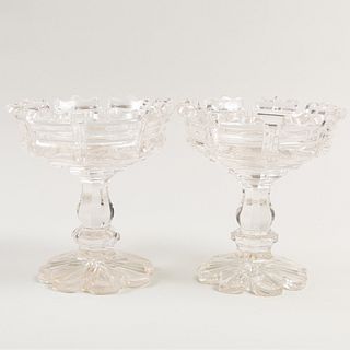 Pair of Anglo-Irish Cut Glass Compotes