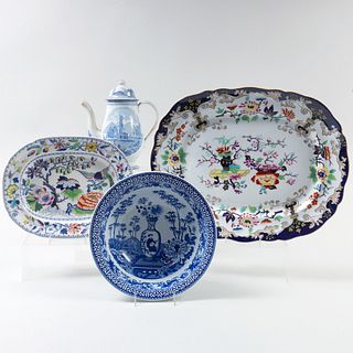 Group of English Transfer Printed Serving Wares