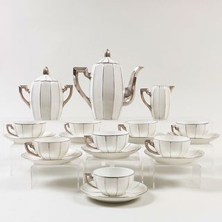 France Art Deco Style Porcelain Tea Service