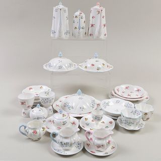 Assembled Shelley Porcelain Coffee and Dessert Service in the 'Blue Rock', 'Bridal Rose' and a Similar Pattern
