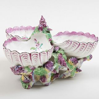 Bow Porcelain Scallop Form Sweetmeat Dish