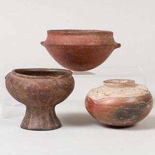 Group of Three Pre-Columbian Style Pottery Vessels