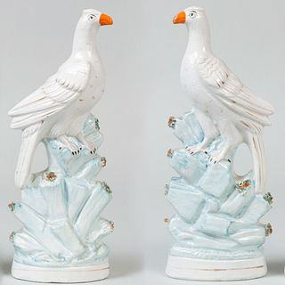 Pair of Staffordshire Pottery Models of Pheasants