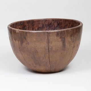Large Rustic Wooden Bowl