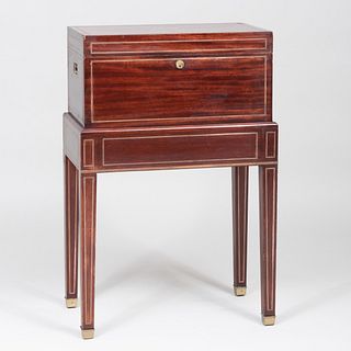 English Brass-Mounted Mahogany Humidor Chest on Stand, Benson and Hedges, London