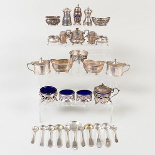 Group of British and Continental Silver Condiment Articles