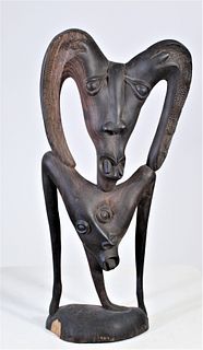 African Maasai Tribe Carved Mahogany Sculpture