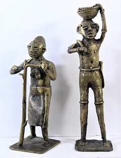 Pair of African Bronze Figures