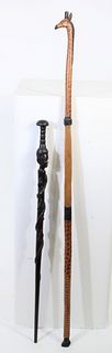 Pair of Traditional Handmade African Canes