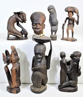 Collection of (7) Maasai Wood Carved Figures