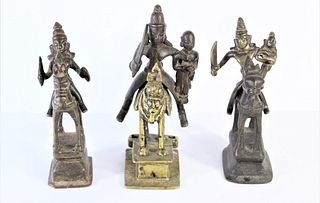 (3) Indian Horsemen Figures
