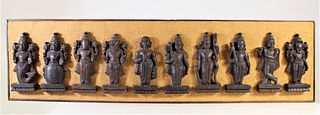 Display of Wooden Hindu Figures