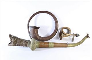Group of Various Brass Horns