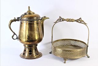 Brass Basket and Coal Water Heater