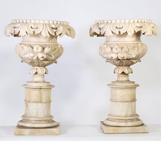 Pair of Marble Neoclassical Style Planters