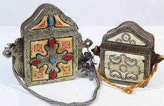 (2) Indonesian Metallic Containers with Straps