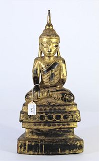 Carved Giltwood Seated Buddha