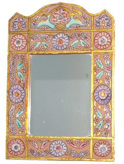 20th C. Moroccan Reverse Glass Mirror