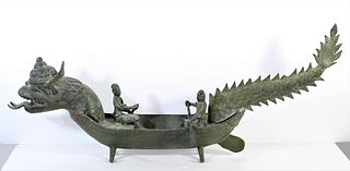 Chinese Bronze Dragon Boat