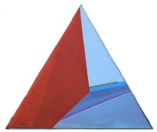 Large Abstract Triangular Oil on Canvas
