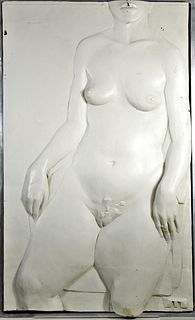 Fiberglass Nude Relief Sculpture Framed