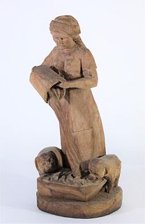 Hand Carved Figure of Woman