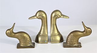 Set of (4) Bronze Duck Wall Hangers