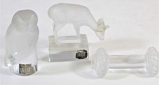 Group of (3) Lalique Glass Pieces