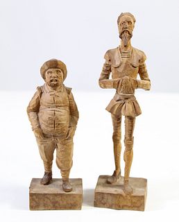 Don Quixote and Sancho Panza Wooden Figures