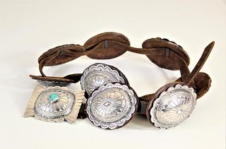 Navajo Sterling Turquoise Concho Belt
