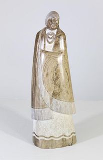 Tall Marble & Stone Inuit Figure