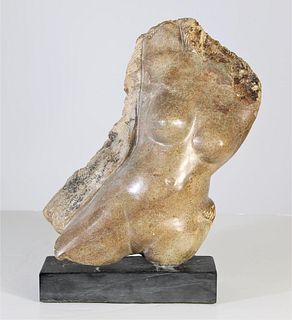 Frelinger "Edith" Stone Nude Torso on Marble Base